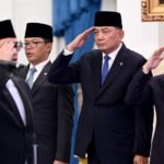 Menteri Pertahanan Sjafrie Sjamsoeddin Menghadiri Pelantikan Menteri dan Wakil Menteri Negara Kabinet Merah Putih