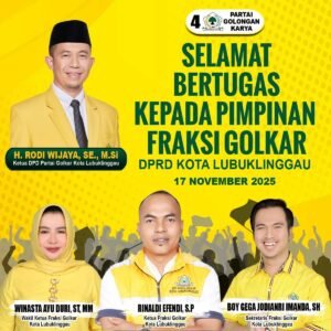 Rinaldi Efendi Jabat Ketua Fraksi Golkar DPRD Kota Lubuklinggau