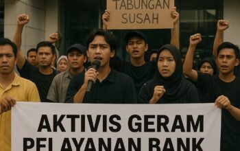 AKTIVIS GERAM PELAYANAN BANK BRI DI PALEMBANG, ANCAM GELAR DEMO BESAR