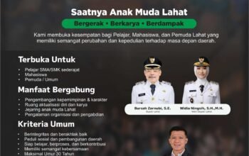 ANAK MUDA LAHAT BUKA REKRUTMEN: GENERASI MUDA DIDESAK TAK LAGI MENUNGGU, TAPI MENGGERAKKAN PERUBAHAN