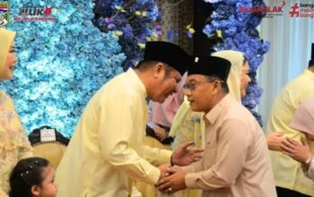Bupati Muratara H. Devi Suhartoni Hadiri Open House Idul Fitri 1447 H Gubernur Sumsel