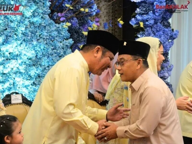 Bupati Muratara H. Devi Suhartoni Hadiri Open House Idul Fitri 1447 H Gubernur Sumsel