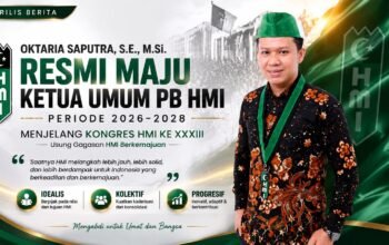 Oktaria Saputra Deklarasikan Langkah Kepemimpinan Menuju Kursi Ketua Umum PB HMI 2026–2028: Membawa Gagasan HMI Berkemajuan