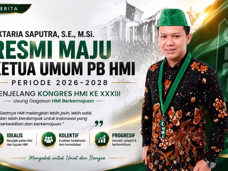 Oktaria Saputra Deklarasikan Langkah Kepemimpinan Menuju Kursi Ketua Umum PB HMI 2026–2028: Membawa Gagasan HMI Berkemajuan